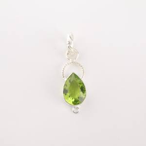 Colgante de Plata de Ley con Peridoto, Gema en Forma de Pera, Joyería Hecha a Mano, Piedra de Nacimiento de Agosto para Mujer, Regalo de Alta Calidad con Certificado IGI - Product Image 6