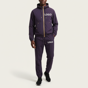 Vêtements décontractés de haute qualité vestes à capuche zippées et pantalons de survêtement coupe-vent et imperméable léger Streetwear survêtement pour hommes - Product Image 1