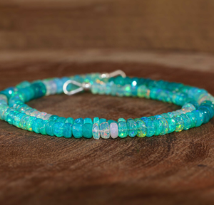 Green Fire Faceted <b>Opal</b> Beaded <b>Necklace</b> for Women, Natural Fire <b>Opal</b> <b>Necklace</b> Fringe Beaded Bandana - Product Image 2
