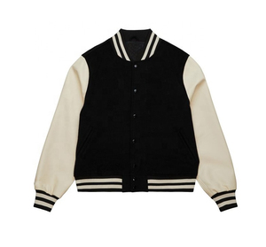 Vêtements de sport, logo d'équipe personnalisé, vestes universitaires, cuir véritable, respirant, grande taille avec tissu en laine, veste universitaire - Product Image 5