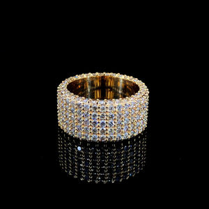 แหวนเงินแท้ 925 คุณภาพสูง ประดับเพชรโมอิสซาไนต์ทรงกลมแบบไมโครเพฟ 5 แถว สไตล์ฮิปฮอป สำหรับเป็นของขวัญในงานปาร์ตี้หรืองานแต่งงาน - Product Image 3