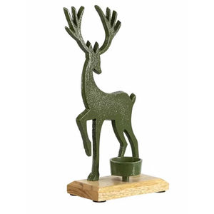 Bougeoir en métal argenté de qualité supérieure avec base en bois - Product Image 6