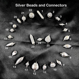 Perles rondes en argent Sterling 925 argent Sterling lisse rond fait à la main Designer connecteur perle 14x9mm fabrication de bijoux fantaisie perles entretoises - Product Image 6