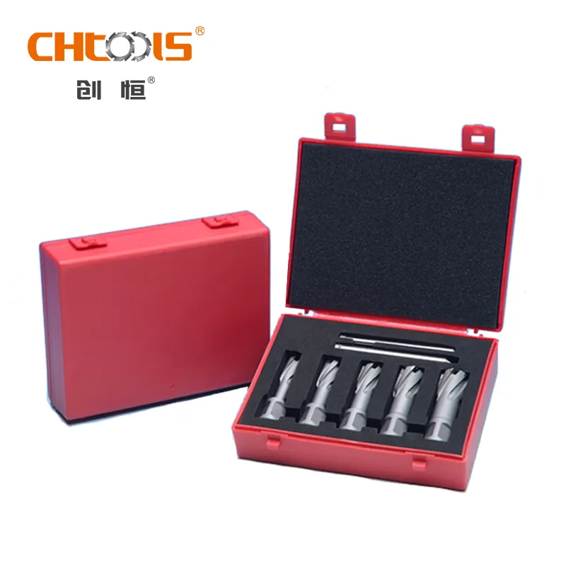 Carbide tipped 5 pcs TCT annular cutter set with 2 pilot pins