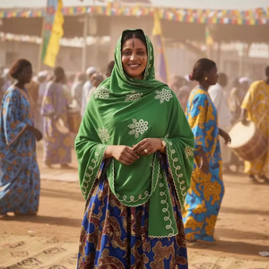 Chal de Gasa con Diseño Floral Africano y Pedrería para Mujer, Ligero, Transpirable y Suave, para Uso Diario en Verano, para Musulmanas Africanas, 2026 - Product Image 5