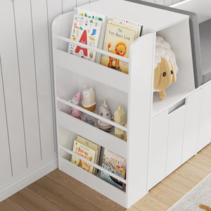 Lineage Corporation Ducote 61,5 ''W Librería de madera moderna Cojín suave Rincón de lectura 3 cajones Estante de exhibición Sala de estar segura - Product Image 3