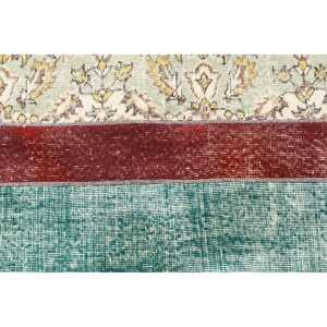 Alfombra Turca de 1.7x5.5 pies, Alfombra Vintage, Alfombra de Lana con Rayas Rojas - Product Image 4