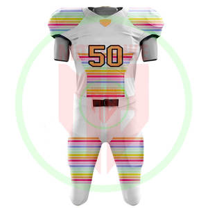 Tenues d'équipe de football américain sur mesure au style unique, respirantes, à manches courtes, 100% polyester, uniforme de football américain - Product Image 2