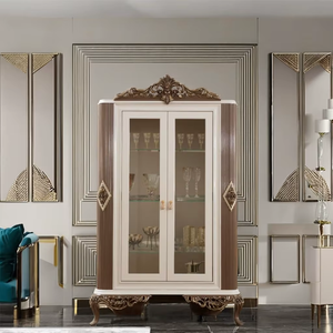 Camlica ตู้โชว์ไม้มะฮอกกานีแกะสลักด้วยมือหรูหราเฟอร์นิเจอร์ห้องนั่งเล่นไม้เนื้อแข็งสำหรับใช้ในบ้าน - Product Image 1