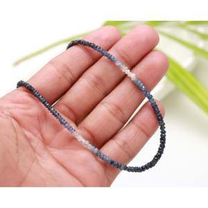 Collier de perles en saphir bleu ombré 3-3,5 mm, accessoire de mode - Product Image 2