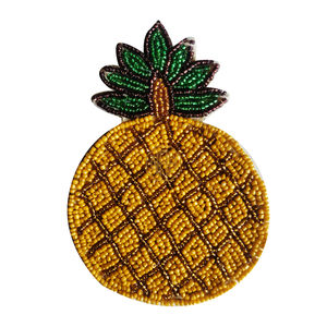 Posavasos de té de piña con cuentas ecológico hecho a mano en amarillo verde 10mm de espesor accesorio de mesa decorativo para toque Tropical - Product Image 6