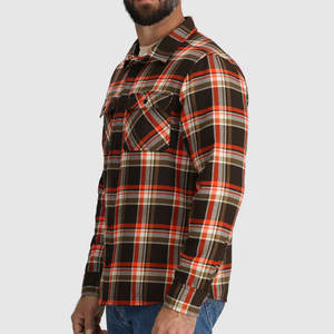 Chemise en flanelle pour homme Dixxon personnalisée en gros, 100% coton, doublée matelassée, boutons en laiton brossé, chemise en flanelle décontractée - Product Image 4