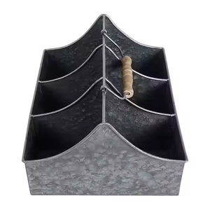 New Design Metal Caddy Storage <b>Utensil</b> Caddy Modern Multiple Compartment Iron Galvanized Metal Caddy <b>Holder</b> <b>Kitchen</b> and Home - Product Image 2