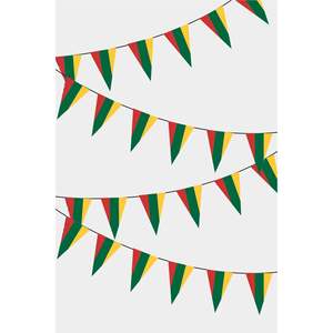 Guirnalda de Banderines Triangulares de Lituania Impresos Digitalmente, Elegante Cadena de Banderas Lituanas - Product Image 1