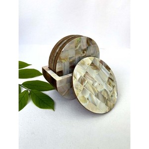 Posavasos de diseño con incrustaciones de madre y Perla, posavasos con incrustaciones de hueso de nácar, juego de mesa y silla de comedor, servilleteros, posavasos - Product Image 4