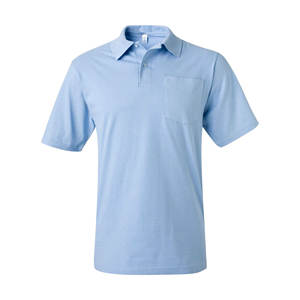 Polo à manches courtes en coton 100% coupe classique pour homme Chemise de golf décontractée en tricot foncé à imprimé solide et tendance - Product Image 1