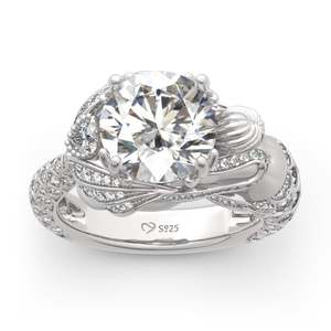 Bague sirène vintage Jeulia en argent sterling avec pierre précieuse en zircon réglable - Product Image 2