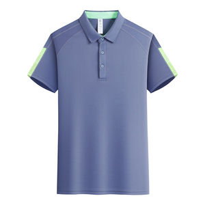 T-shirts polo de haute qualité pour hommes, col montant en maille respirante, polos minces en tissu de soie de qualité supérieure brodés de style business - Product Image 3