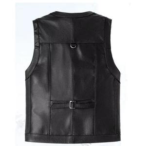 Fashion Men <b>Leather</b> Vest Breathable OEM Service Western Cowboy Riding Style <b>Sleeveless</b> <b>Jacket</b> Trendy Retro Slim Fit Casual - Product Image 6