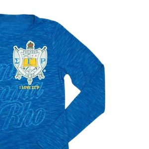 Sigma เสื้อยืดแขนยาวลายแกมม่า Rho sgrho, เสื้อยืดคอกลมแขนยาวผ้าฝ้าย100สีฟ้าแวววาว - Product Image 3
