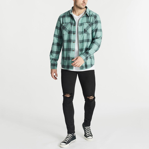 Camisas de madera de manga larga para hombre de Color sólido de último diseño 2023, Material transpirable hecho en fábrica, cierre de botón de cuerno para otoño - Product Image 6