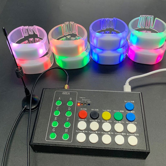 Programmable Remote Controlled LED Bracelet Concert DMX LED Silicone Wristband Glow in Dark Bracelet Event Decor