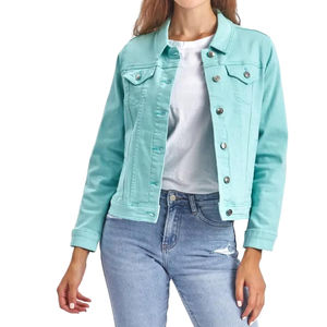 Chaqueta Vaquera Índigo Personalizada OEM para Mujer, Chaqueta Moderna de Alta Calidad, Elegante, Informal, a la Moda y Urbana - Product Image 4