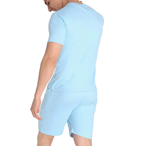 Ensemble 2 pièces pour homme avec logo personnalisé : chemise boutonnée en maille gaufrée et short - Product Image 2