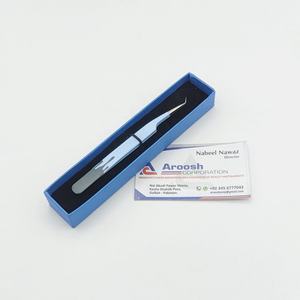 Venta al por mayor pinzas de extensión de pestañas de diamante de doble tono de 45 grados de acero inoxidable logotipo personalizado diseño puntiagudo - Product Image 4