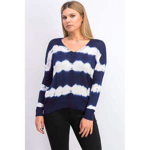 Maglione Pullover Tie-Dye Navy Combo di Crave Fame Junior, Taglia Grande, Cardigan Autunno-Inverno con Logo Frontale, Caldo e Traspirante - Product Image 1