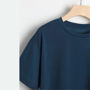 เสื้อยืดผ้าฝ้าย100% ธรรมดาขนาดใหญ่พิมพ์ลายพัฟโลโก้ออกแบบได้ตามต้องการปักโลโก้ขนาดพลัสไซส์สำหรับผู้ชายแบบถัก - Product Image 5