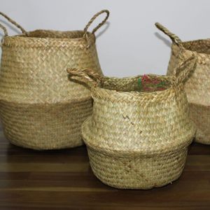 Decorative Eco-friendly Natural Palm Leaf <b>Storage</b> <b>Baskets</b> for Home Organization - Product Image 6