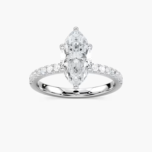 Anillo de Compromiso con Diamante Cultivado en Laboratorio, Corte Marquesa, 1.20 CTW, Certificado IGI, Oro Sólido de 14K - Product Image 3