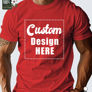 เสื้อยืดผู้ชายแบบสั่งทำ OEM ผ้าคอตตอนเจอร์ซีย์ 100% คอกลม แขนสั้น ทรงปกติ พิมพ์ลายดิจิทัล สีแดงลำลอง - Product Image 4