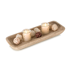 Bols décoratifs rustiques sculptés à la main grands bols à pâte en bois pour bougie salon comptoir maison cuisine décor. - Product Image 3