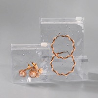 Sacs à fermeture éclair en PVC transparent en stock pour l'emballage de bijoux, pochettes à fermeture éclair en PVC pour boucles d'oreilles, colliers, bagues, emballage de cadeaux