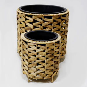 Handmade Eco Friendly Storage <b>Baskets</b> and Planters by Artex Dong Thap Factory Using Natural Water Hyacinth and Seagrass - Product Image 2