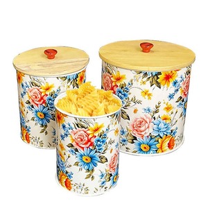 Rose Sunflower Stainless Steel <b>Printing</b> Eco-Friendly Freshness Preservation Multifunction Storage Jar Set Tea <b>Coffee</b> Presents - Product Image 3