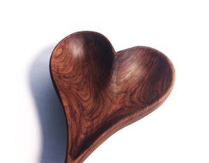Walnut Wooden Bowl in Shape of a <b>Heart</b> Valentine Gift Dark Wood <b>Heart</b> - Product Image 6