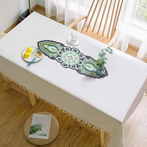 Christmas Decorative and Leaves Design <b>Beaded</b> Runner <b>Placemat</b> Dining Table Fancy Mat Handmade Decorative Runners for Wedding - Product Image 2