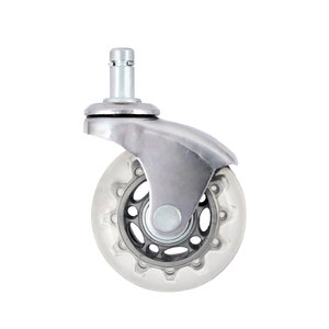 Ruedas de repuesto para silla con soporte plateado de 2 pulgadas (65mm), rodillo de rueda de PVC - Product Image 1