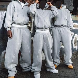 Ensemble de survêtement personnalisé 420 Gsm, sweat-shirt et pantalon de survêtement, ensemble de jogging ample, survêtement gris surdimensionné pour homme, streetwear, fabricant de survêtement - Product Image 2