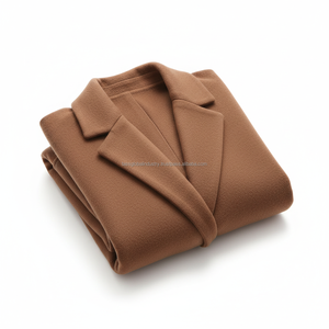 Abrigo de lana doble botonadura color carbón para mujer, fabricante OEM y de marca privada - Product Image 5