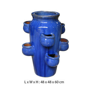 กระถางเซรามิกเคลือบเงาทรงกลมสไตล์วินเทจคุณภาพสูงสำหรับใช้ในบ้านและสำนักงาน ขายส่ง - Product Image 3