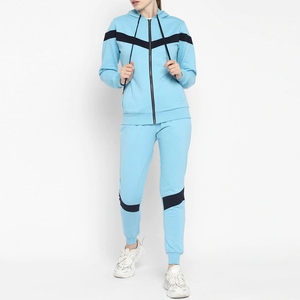 Custom Logo Breathable Lightweight Regular Fit <b>Women</b> 100% Cotton Winter Hooded Tracksuit Sets Wholesale Jogger Set Solid - Product Image 1