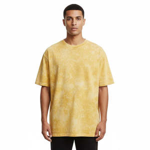 T-shirt basique surdimensionné de haute qualité, délavé à l'acide, personnalisé, uni, vierge - Product Image 5