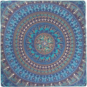 Almohadas Hippie de Mandala de algodón puro hechas a mano, funda de cojín decorativa con estampado de suelo de granja, técnica tejida para uso en sofá - Product Image 2