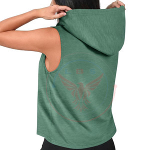 High Quality Winter Casual Women <b>Sleeveless</b> <b>Hoodies</b> with Front Logo Fleece Fabric Eco-Friendly Reasonable Price Best Selling - Product Image 4