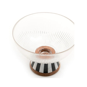 Centre de table de mariage bol en verre avec vadrouille en bois support de travail meilleure qualité ronde grande taille bol à fruits à vendre événements de mariage - Product Image 4