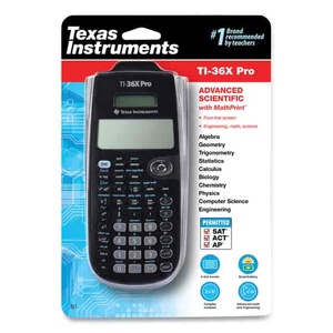 Calculatrice scientifique avancée Texas Instruments TI-36X Pro, affichage quatre lignes, double alimentation, MathPrint, haute précision - Product Image 1